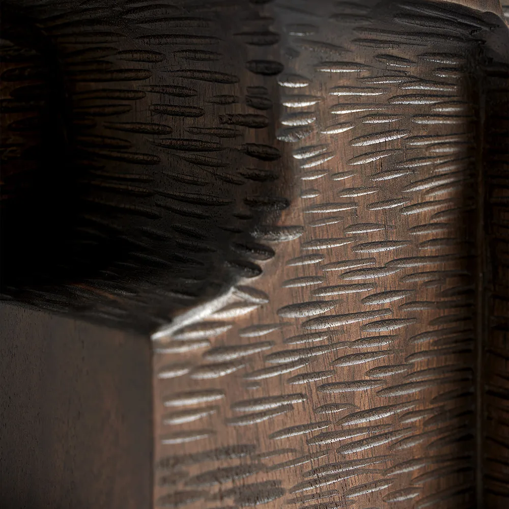  Block Organic sculpture espressovarnished mahogany