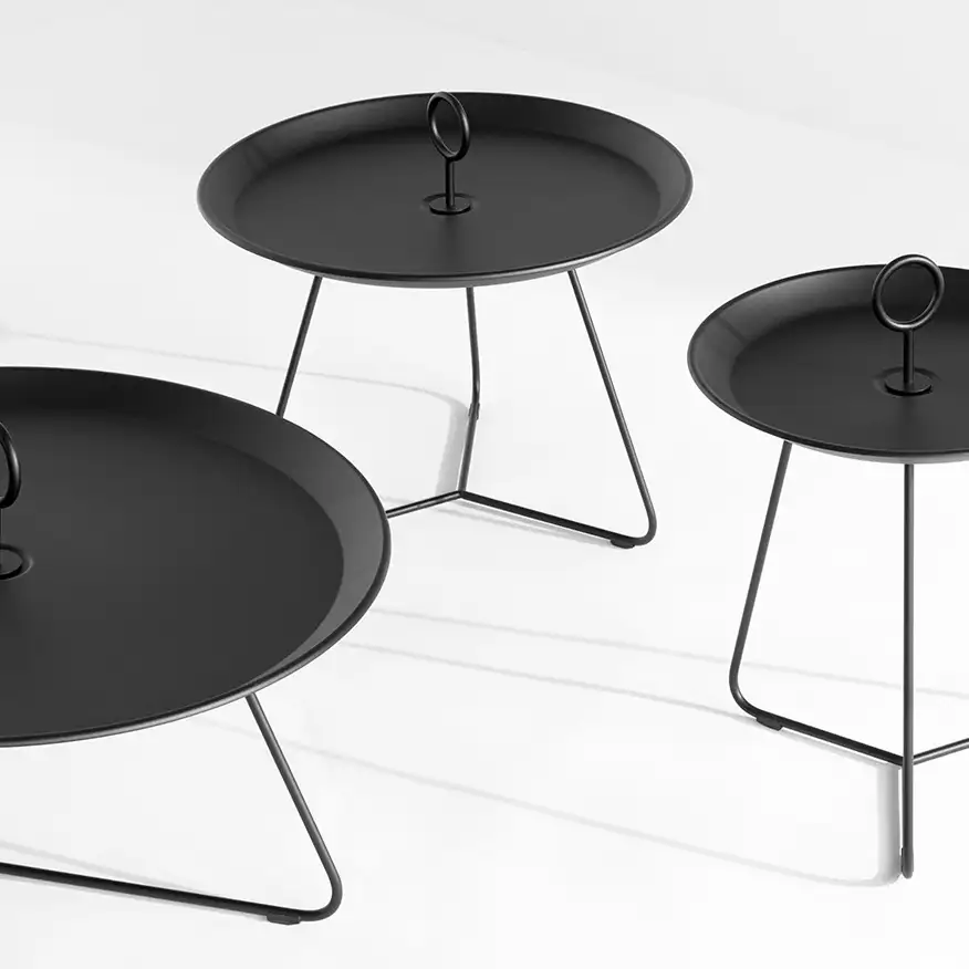 Eyelet side table 45 cm Midnight blue