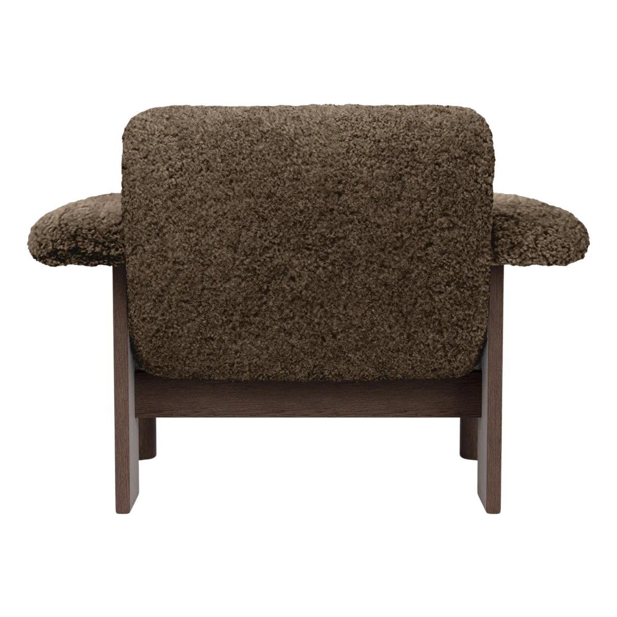 Brasilia Lounge Chair Low Back, Dark Stained Solid Oak, Sheepskin Nevotex Root