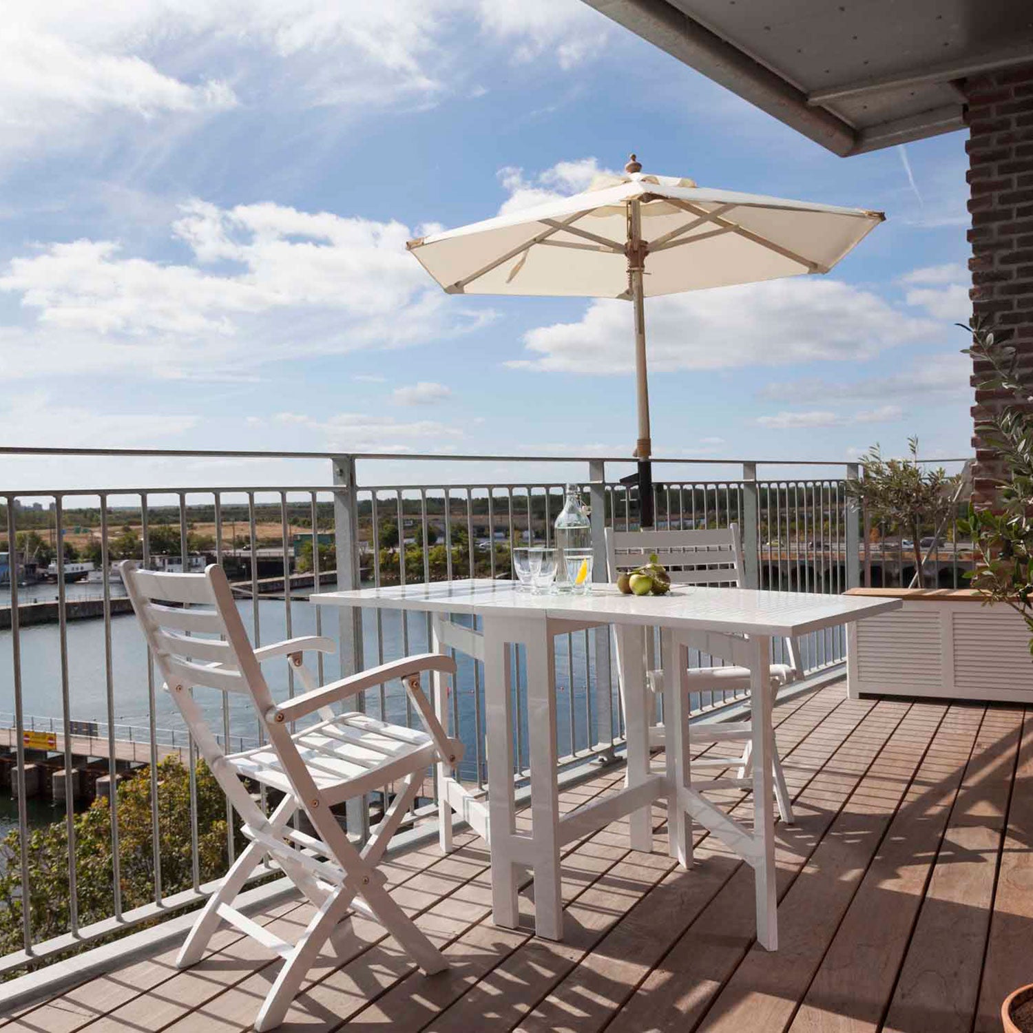 Butterfly balcony table 65x130 cm white