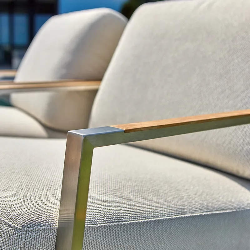 Naos armchair  Stainless steel / Dot beige