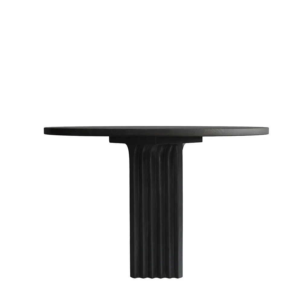 Arc Dining Table, Ø120 - Coffee Black Oak