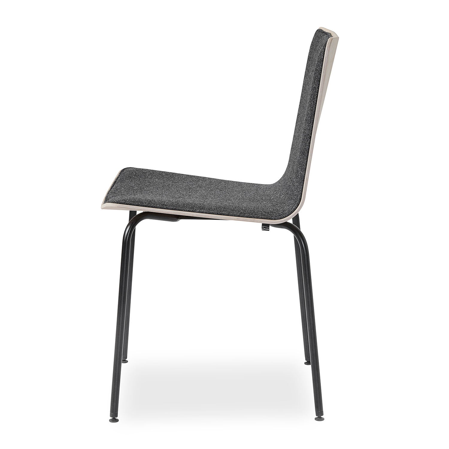 Sm801 dining chair, black steel with leather