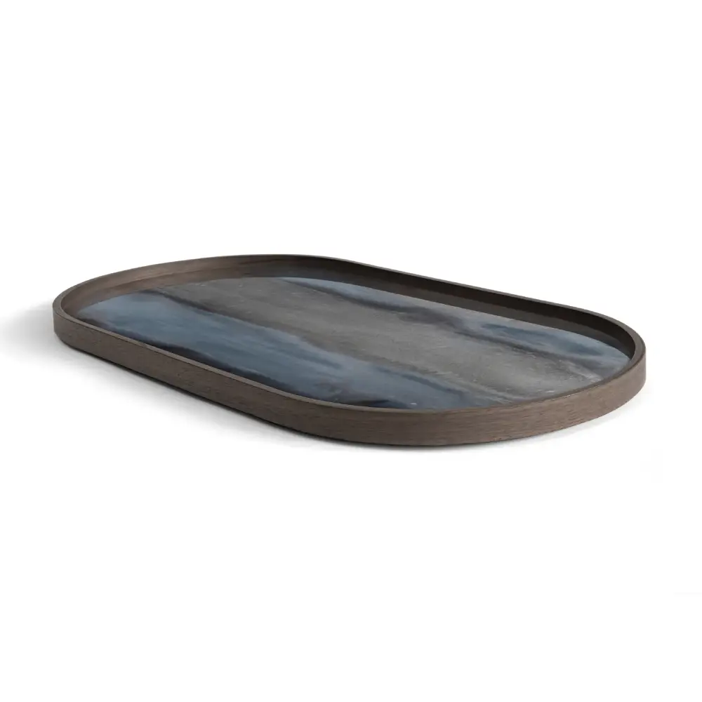 Organic glass tray oval M Graphite