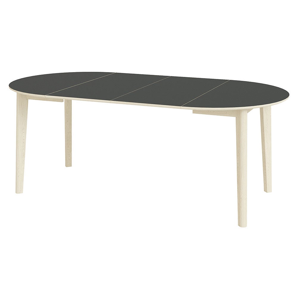 Sm120 Table Oak White Oil/Black Nano Laminate 102X74cm