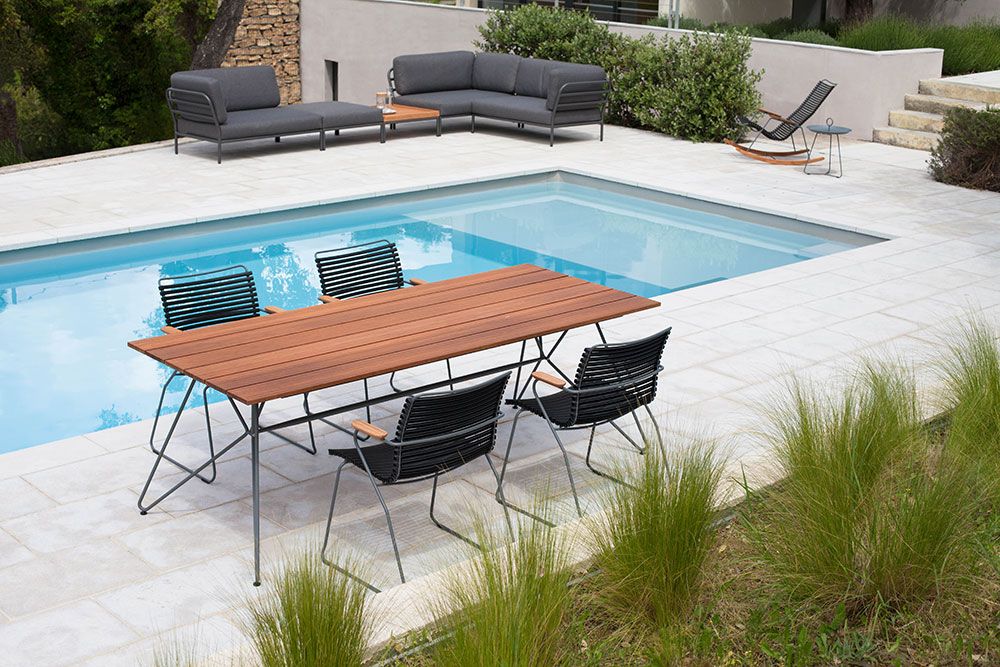 Sketch dining table grey 88x160 cm bamboo