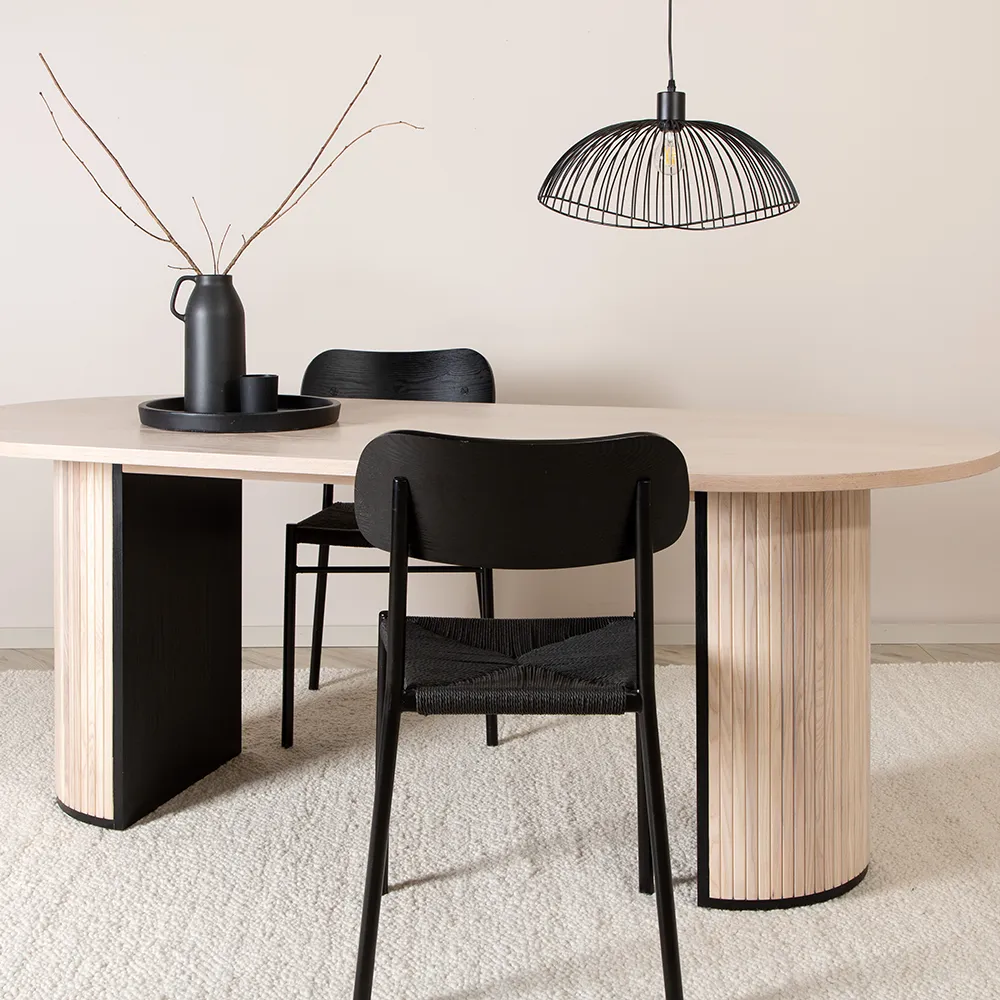 Bianca Dining table 90x200 cm White plastered