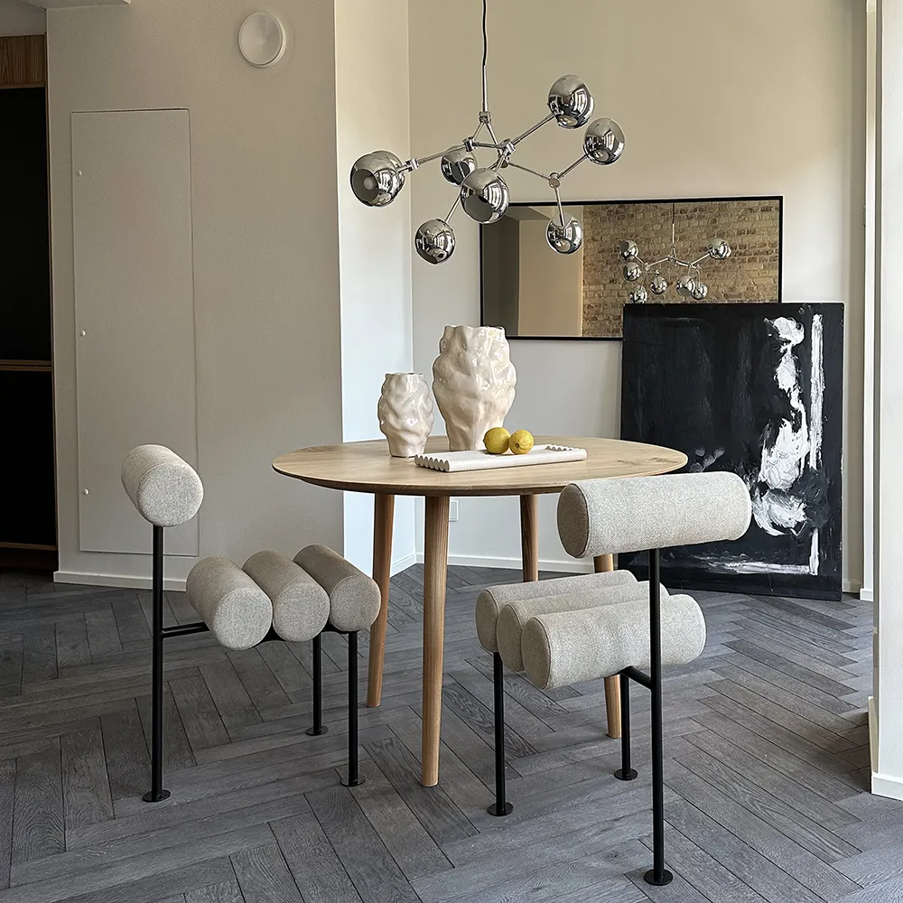 Hiro Dining Chair, Black Frame - Linen