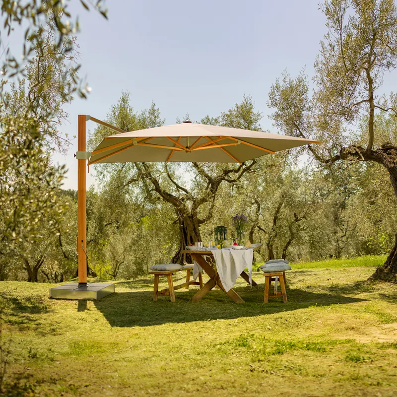 Aura free-hanging parasol 400x400 cm cat.5 530 Atlantic