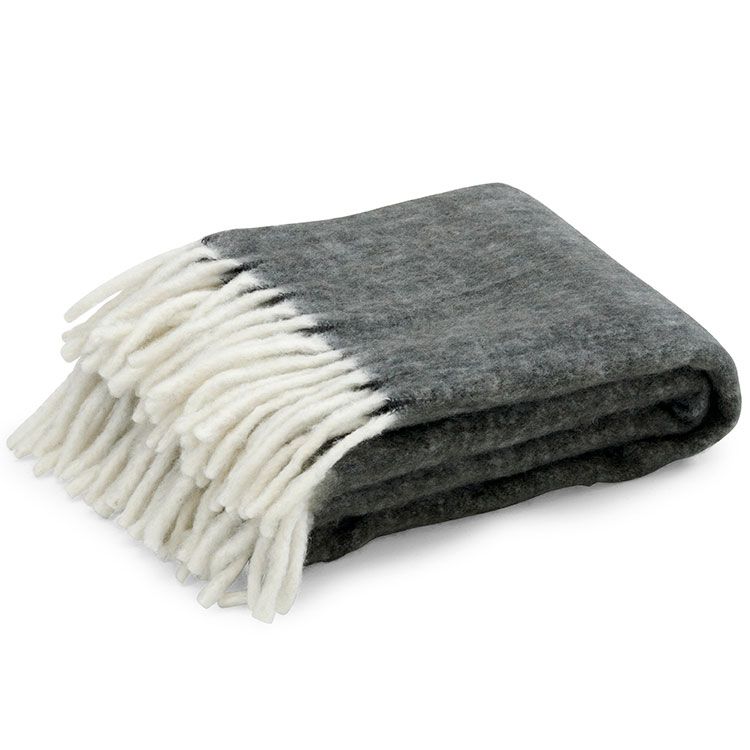 Handzame plaid light grey