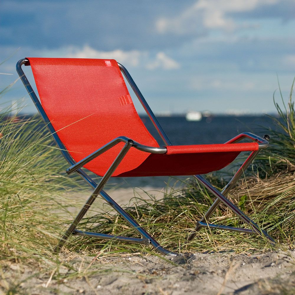 Dondolina sun lounger white textilene/aluminium