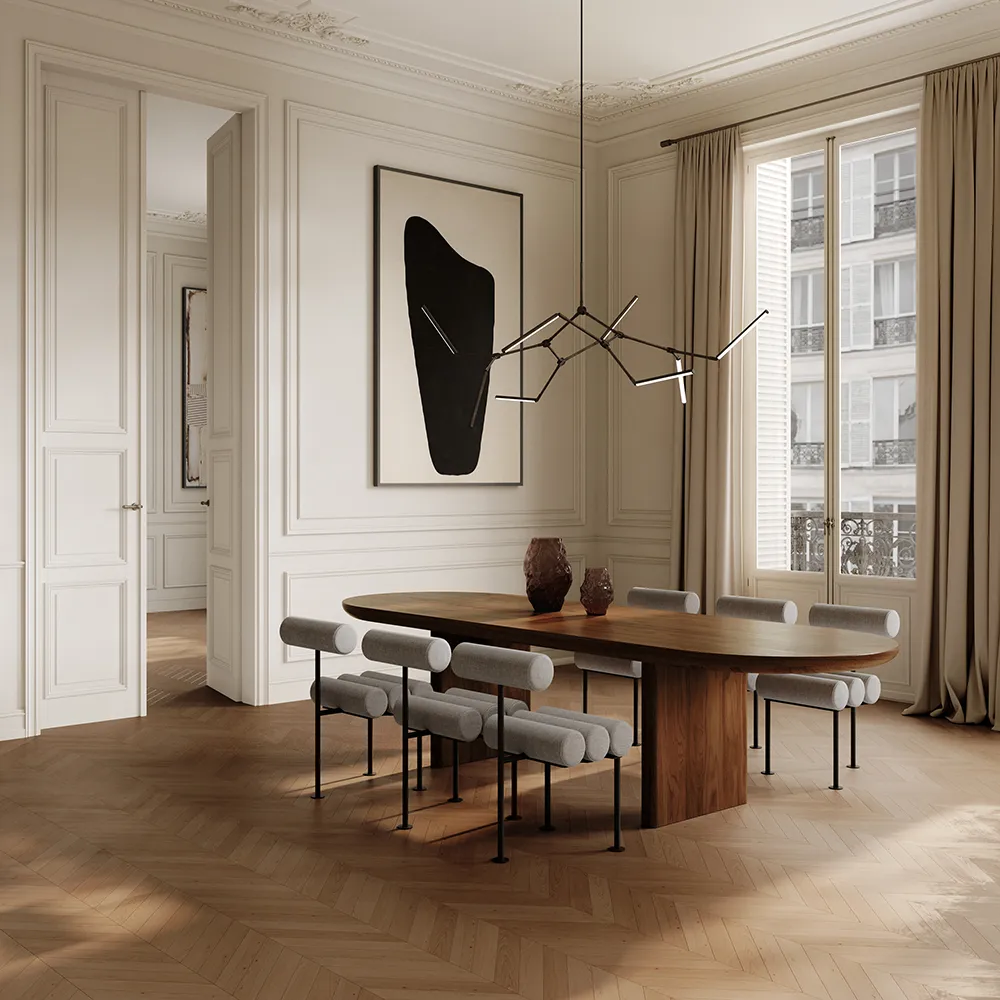 Hiro Dining Chair, Black Frame - Linen