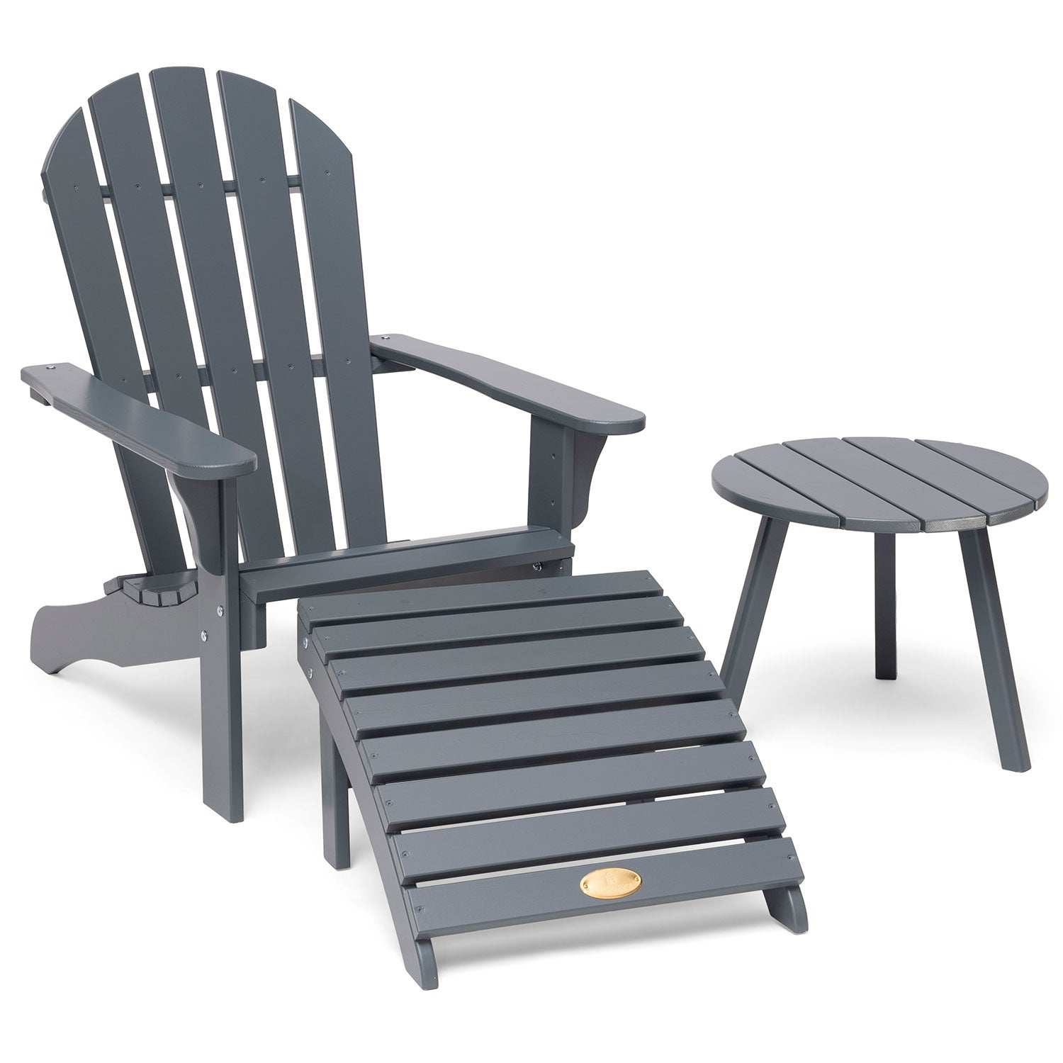 Tennessee deck chair incl. footstool steel grey pine 