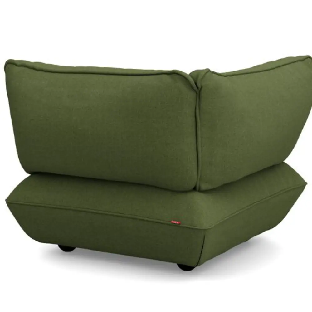 sumo corner seat boucle recycled leaf green