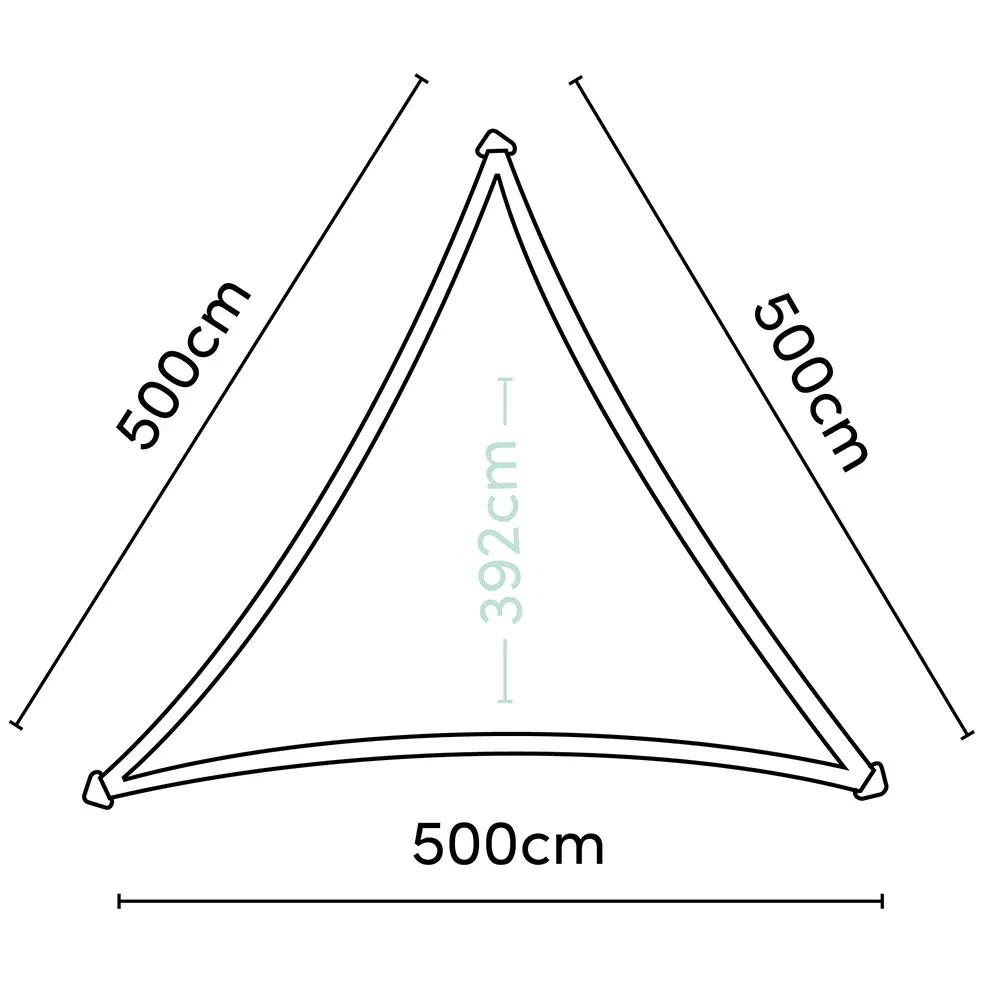 Coolfit solar sail triangular 500x500cm anthracite
