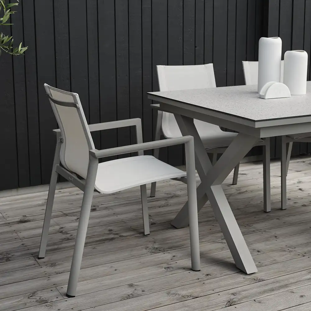 Delia stacking chair khaki/textilene