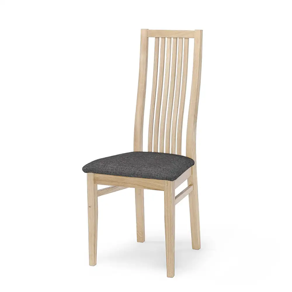 Allegro Dining Chair white oiled oak w/ fabric seat 2-pack