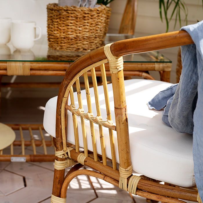 Astrakan rattan armchair natural/white