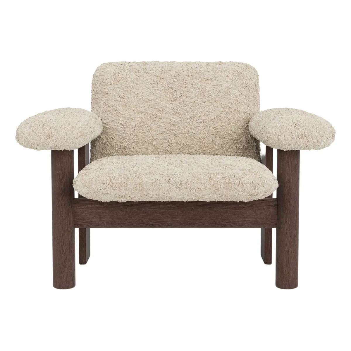 Brasilia Lounge Chair Dark Stained Oak, Sheepskin Nevotex Nature