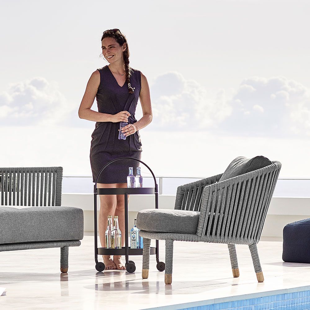 Roll Trolley / Side Table Lava Grey