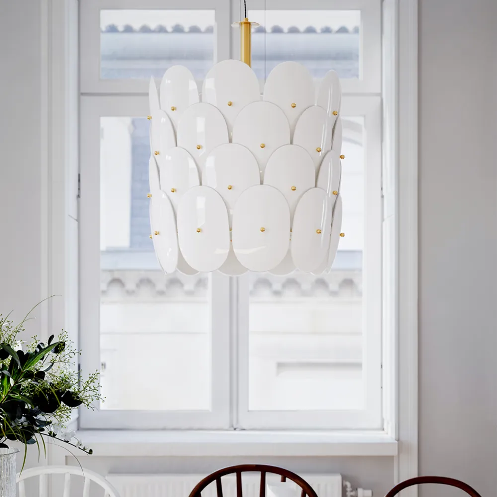 Omlott pendent light Ø50cm brass/white