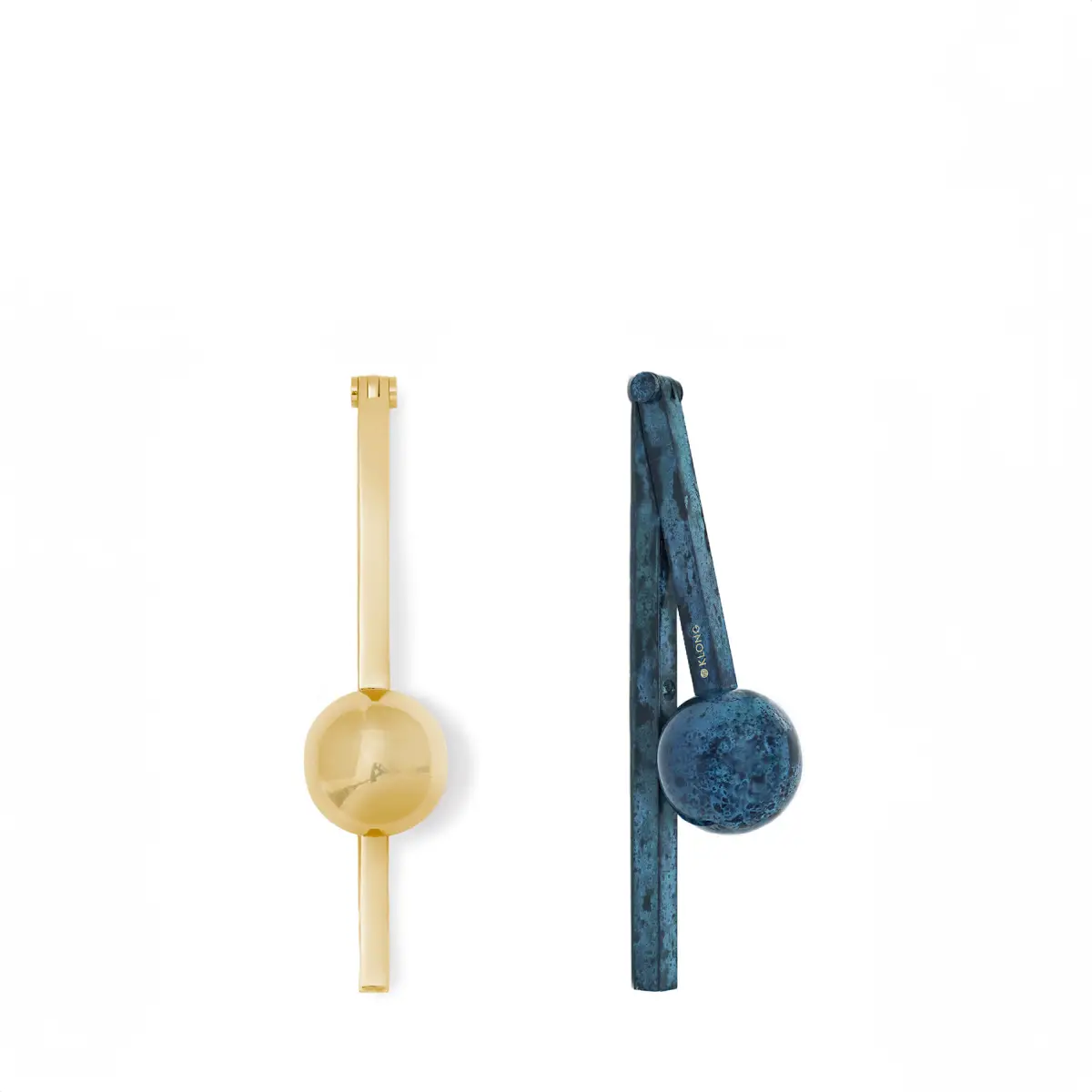 Klonk door knocker blue oxidized brass