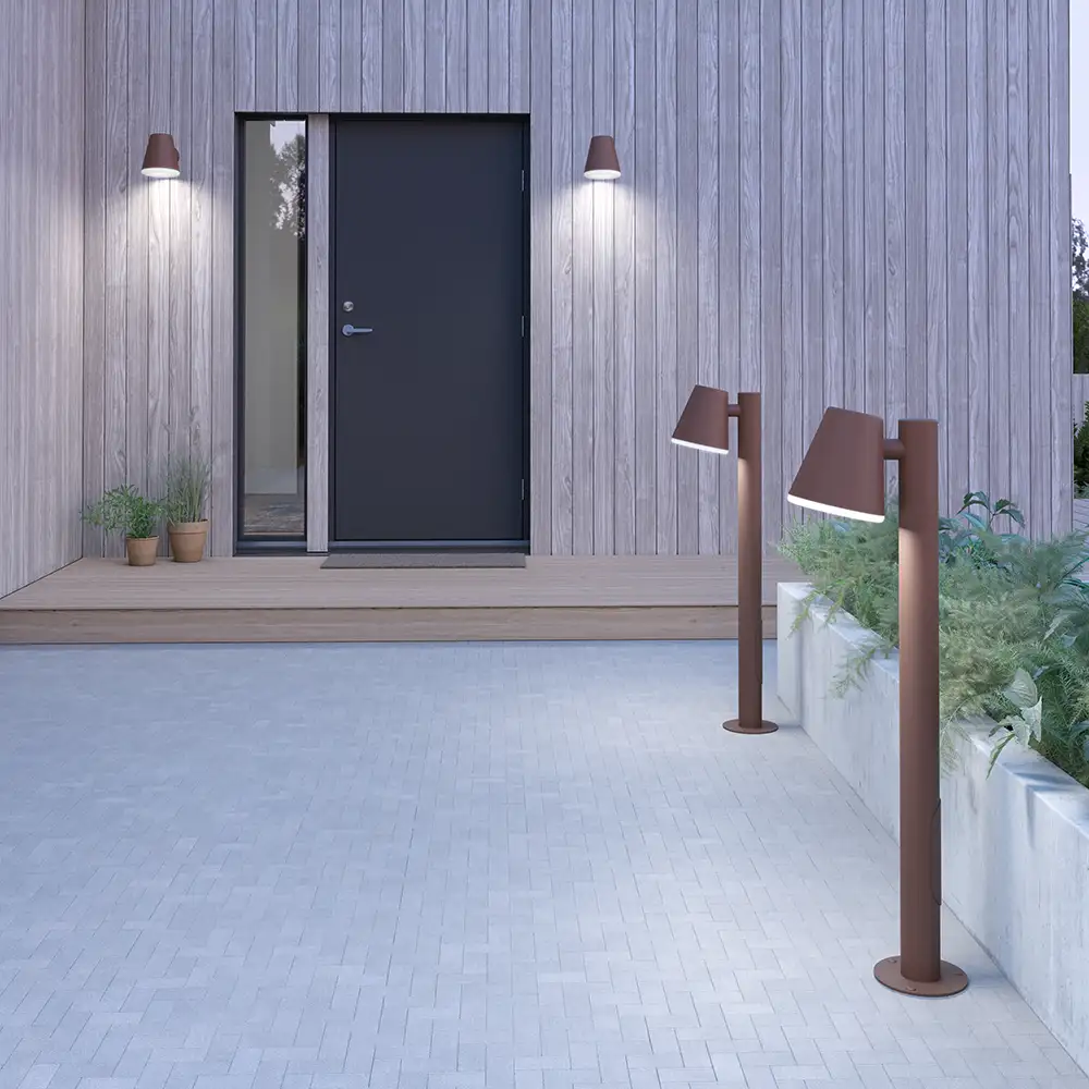 Mist outdoor bollard Rust structure E27