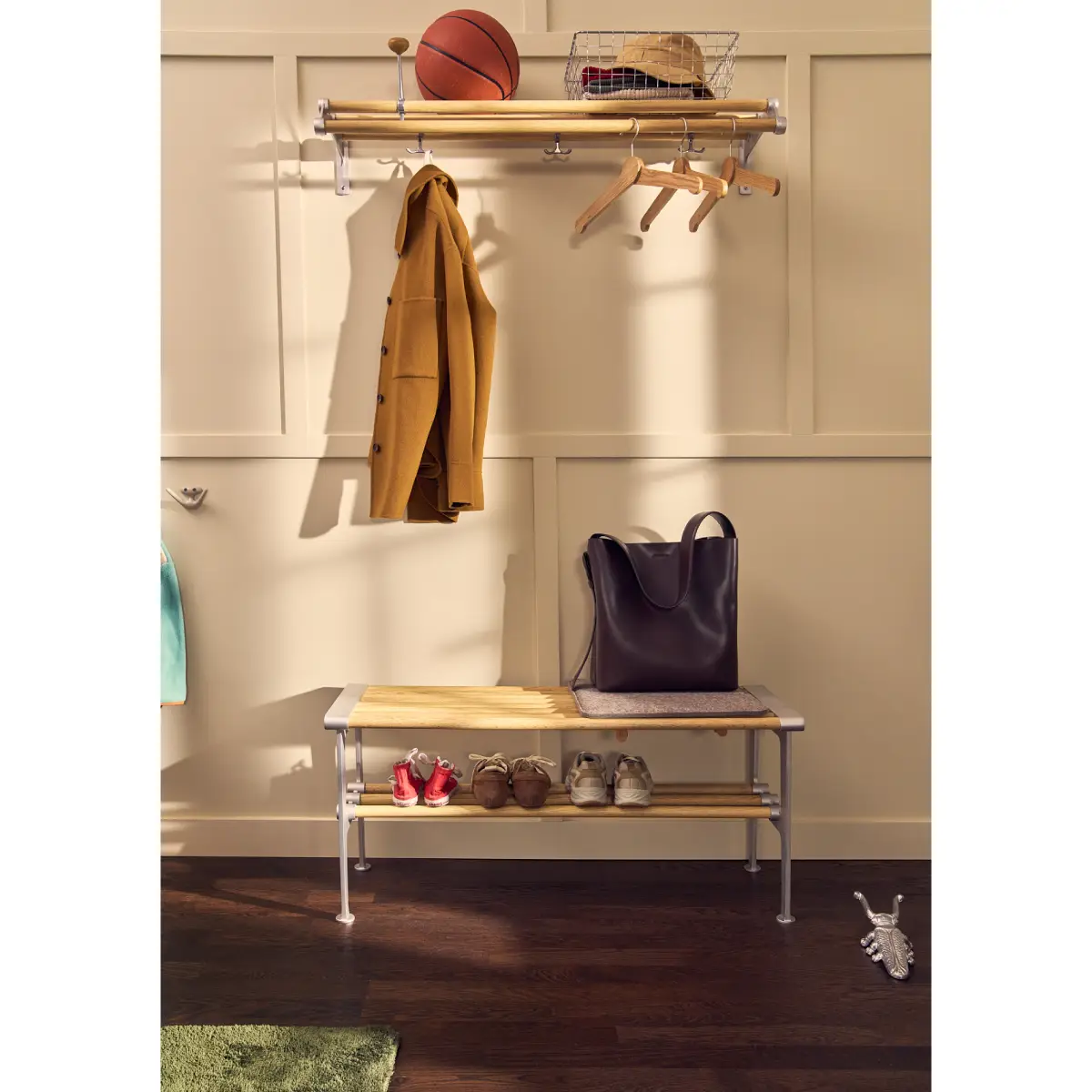 Nostalgi 291 Hat shelf Oak Aluminium