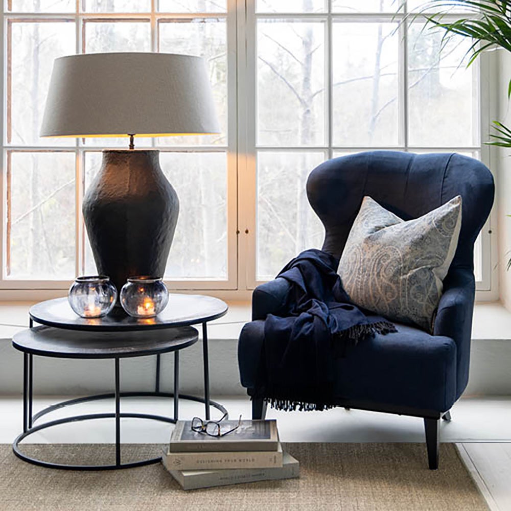 Toulouse fabric armchair-Simply deep blue