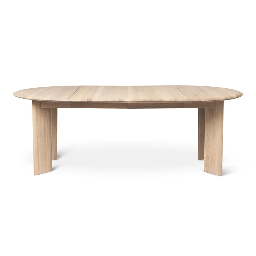 Bevel Dining table 117-217x117 cm - White Oiled Oak