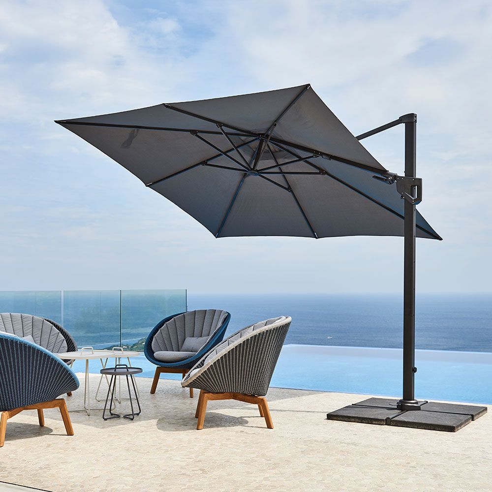 Hyde Luxe Tilt Parasol 300X300 cm Grey