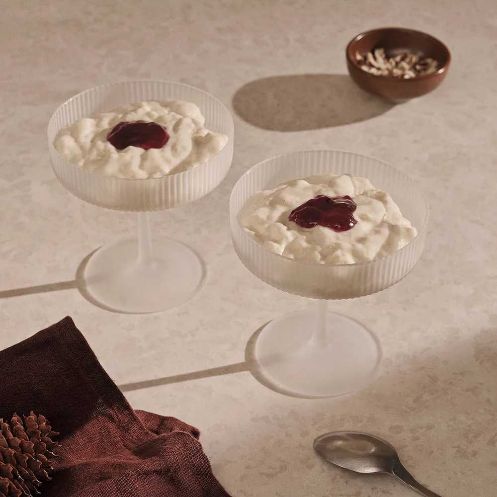 Ripple Champagne Saucers - Set of 2 - Frosted