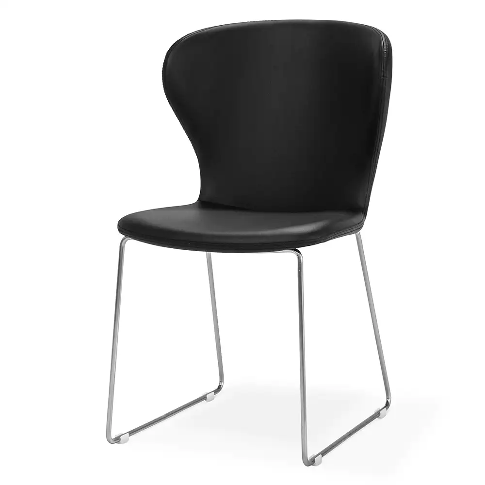 Wing Dining Chair black/metal 4-pack