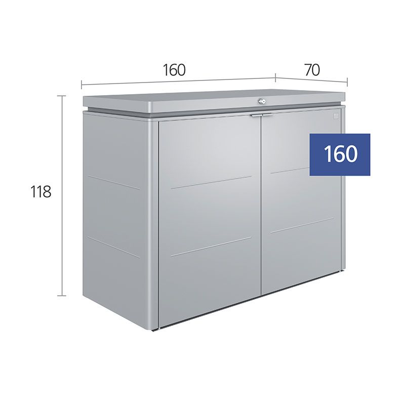Highboard storage box 160cm quartz grey Biohort