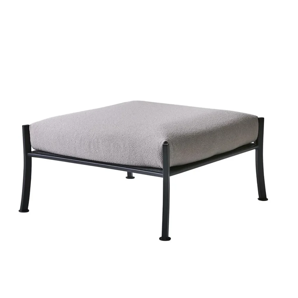 DELUX Ottoman - Teddy Beige/Black