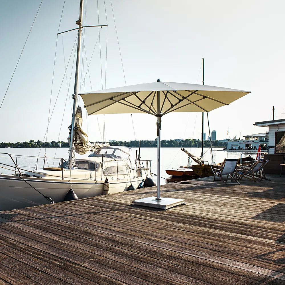 Fortello 400x400 cm parasol alu Cat.2 158 Off white