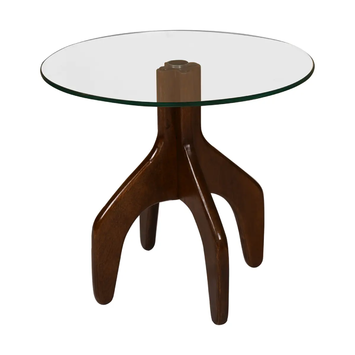 GIBSON Coffee table Brown/clear Ø50xL50xW50xH45 cm
