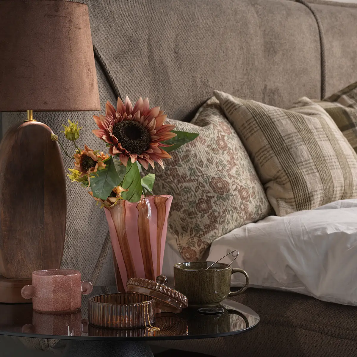 OLGA Lamp shade Brown Ø25/30xH22 cm