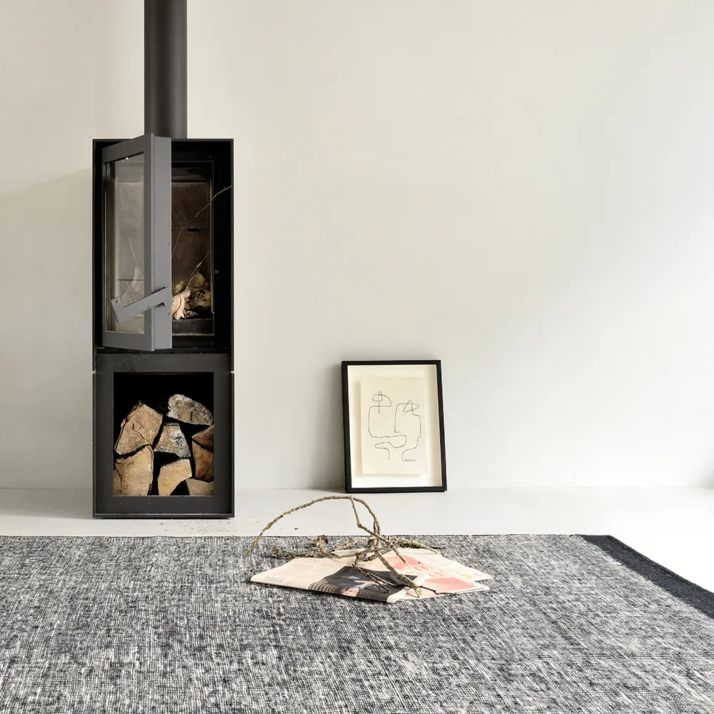 Dots kilim Rug 200x300 Black