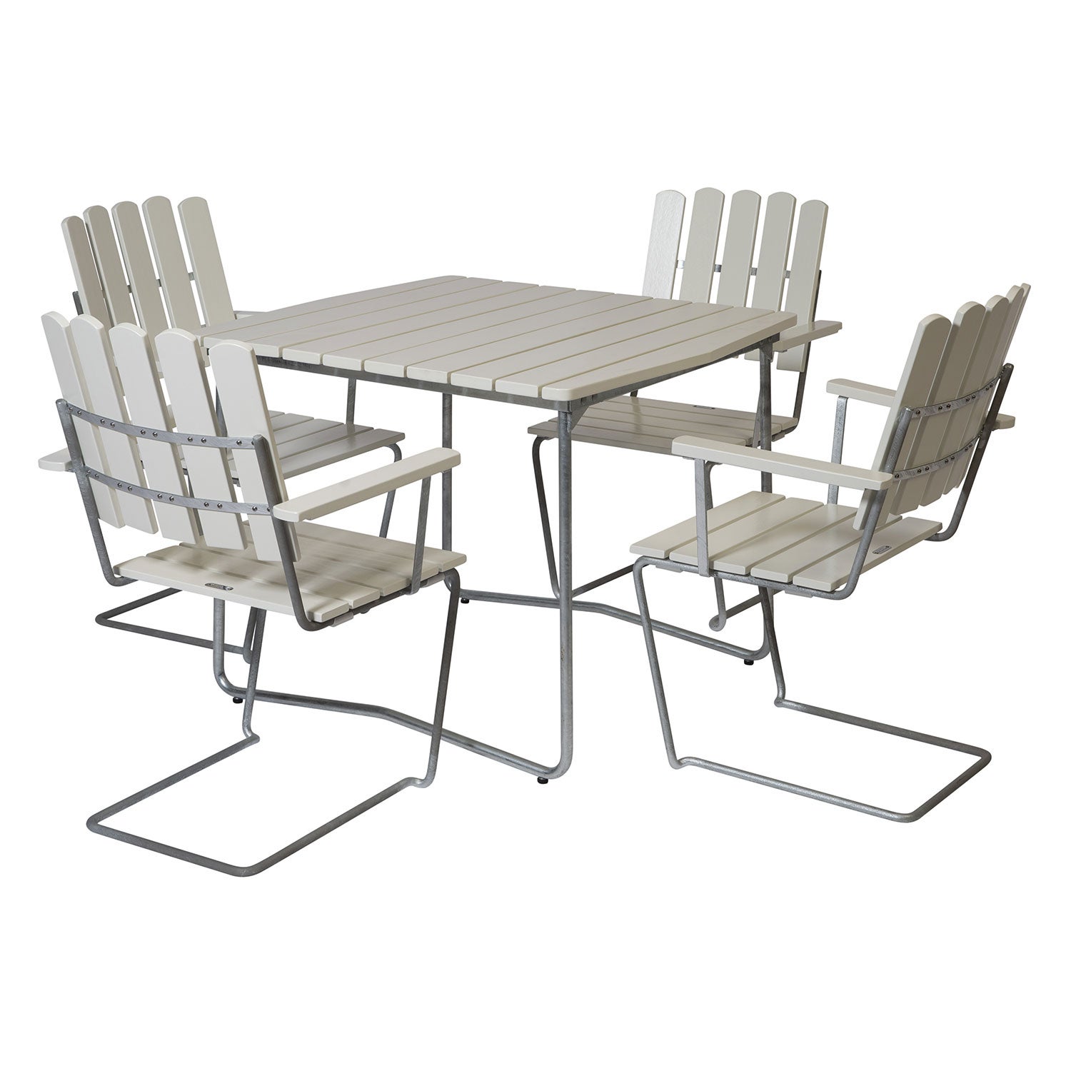 Dining group B31 84 cm & A2 White lacquered Oak