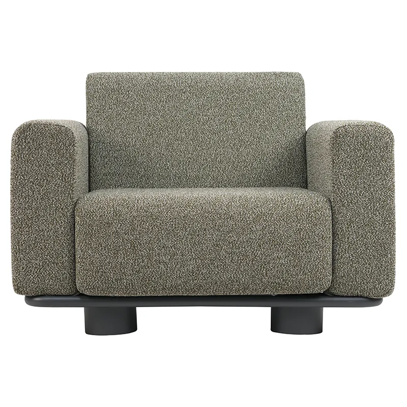 Bolster armchair Antracit / Teddy Verde