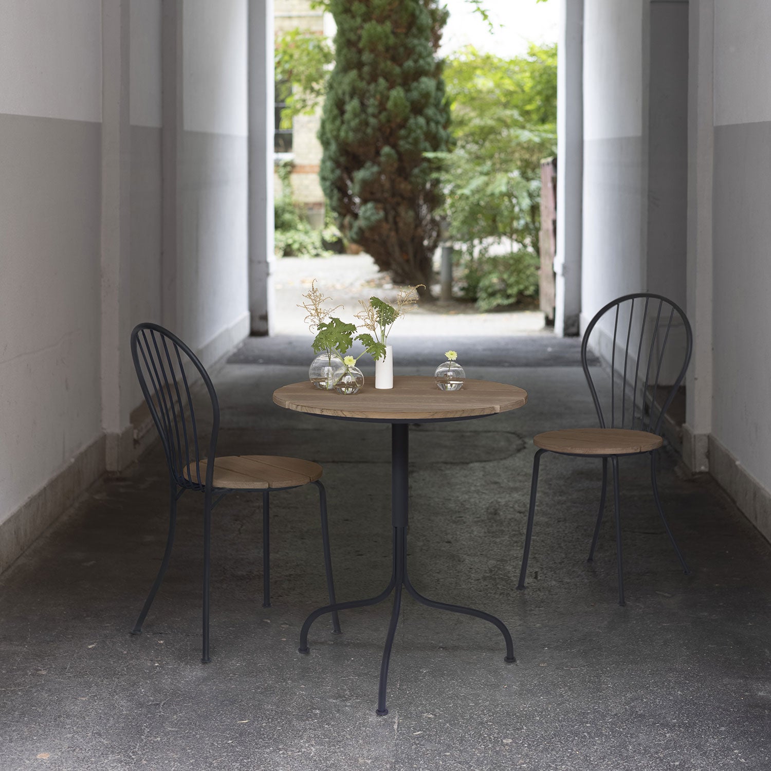 Akleja chair teak/grey Grythyttan