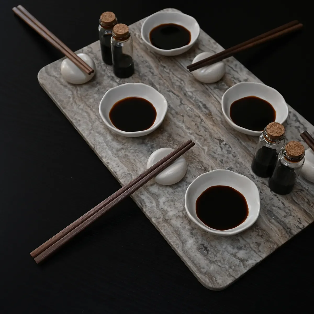 Decorative Tray in Travertine Enkei Rectangular Medio 40x25 cm