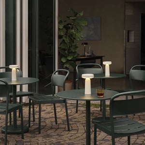 Linear Steel Dining chair Dark Green 