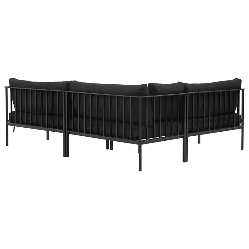 Upper sofa set Vänster Black / Teddy Black