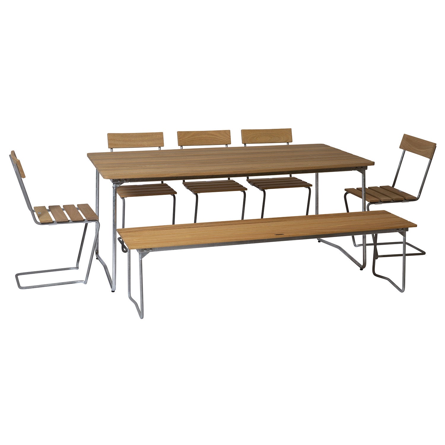 Table B31 170 Oiled oak / hot dip galvanised frame