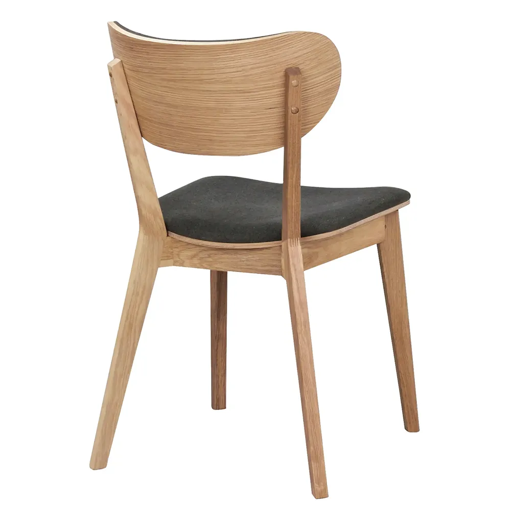 Kato dining chair lacquered oak/dark grey