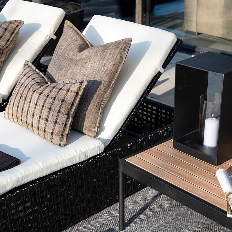 Sunbed Orlando Classic Synthetic rattan Black excl. cushion
