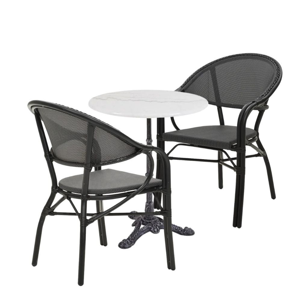 Bistro Chair with Armrest Parterre Black/Black