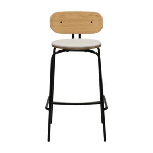 Curious Bar Stool Oak/Black White Sands